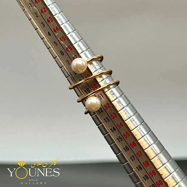 انگشتر مروارید پیچ طلا